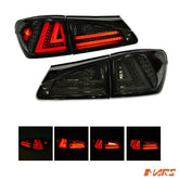 Full Smoked 3D Stripe Full LED Tail Lights for Lexus ISF IS250 IS350 XE20 2005 - 2013 - Mars Performance